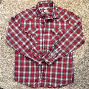 Wrangler Men’s Casual Button Down Plaid Shirt Size Large